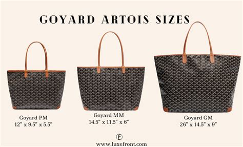 goyard st louis size difference|Goyard artois pm vs mm.